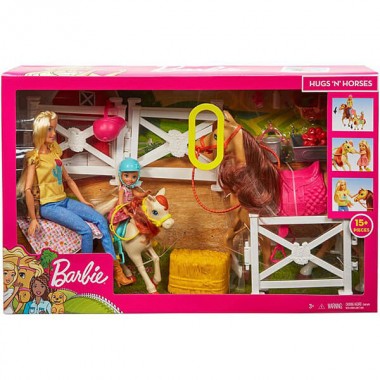 Mattel Barbie FXH15 Барби Кукла Челси и любимые лошадки