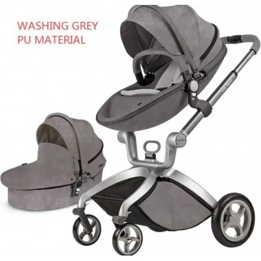 Детская коляска 2в1 Hot Mom F22 Алькантара Washihg grey
