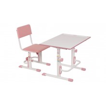 Комплект парта и стул Polini kids белый-розовый