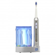 Электрическая звуковая зубная щетка CS Medica с зарядным устройством и ультрафиолетовым дезинфектором.